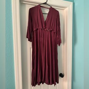 Lila Labor gown for labor and delivery in plum